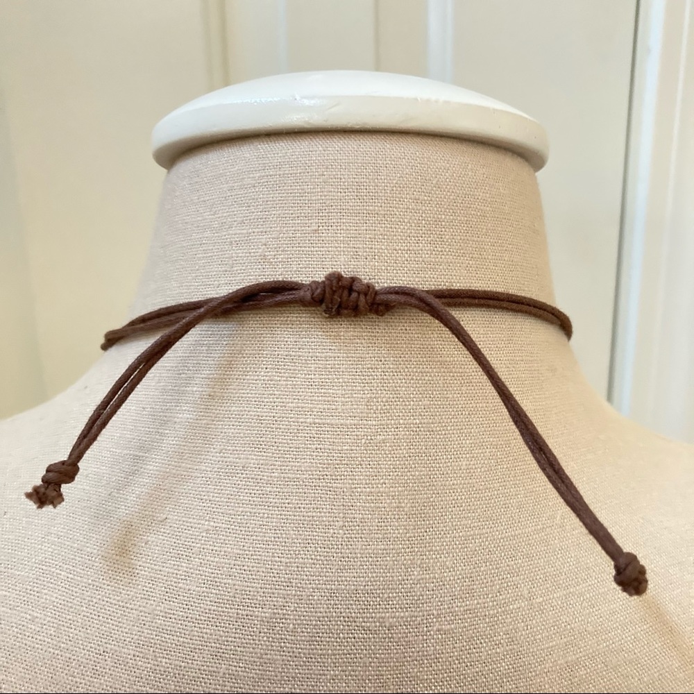 American Eagle Shell Button Pull String Necklace … - image 2